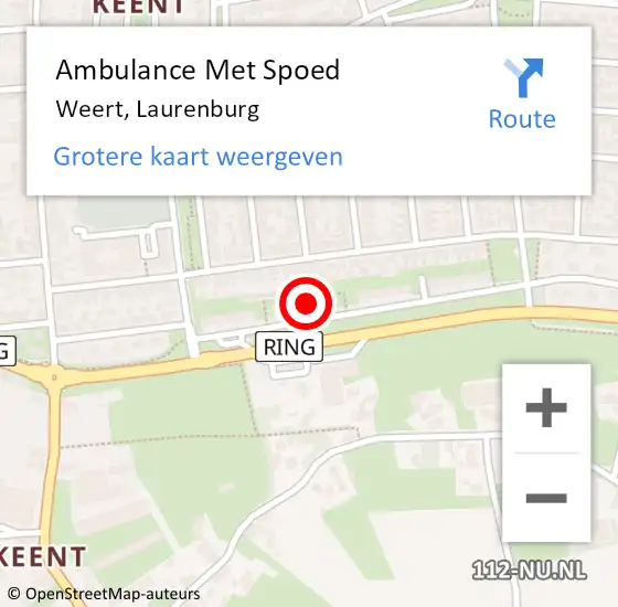 Locatie op kaart van de 112 melding: Ambulance Met Spoed Naar Weert, Laurenburg op 24 september 2023 13:42