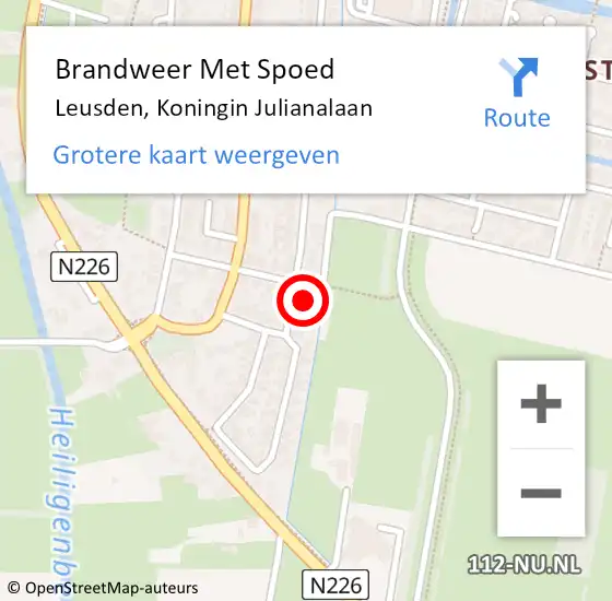 Locatie op kaart van de 112 melding: Brandweer Met Spoed Naar Leusden, Koningin Julianalaan op 24 september 2023 13:48