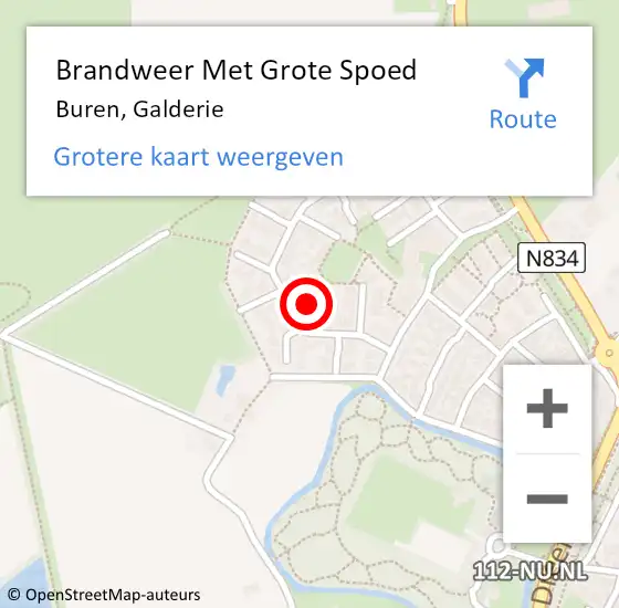 Locatie op kaart van de 112 melding: Brandweer Met Grote Spoed Naar Buren, Galderie op 24 september 2023 14:19