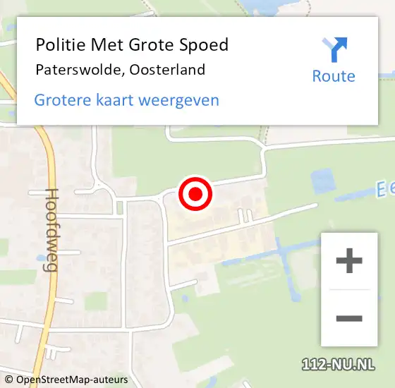 Locatie op kaart van de 112 melding: Politie Met Grote Spoed Naar Paterswolde, Oosterland op 24 september 2023 14:28