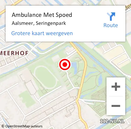 Locatie op kaart van de 112 melding: Ambulance Met Spoed Naar Aalsmeer, Seringenpark op 24 september 2023 14:52