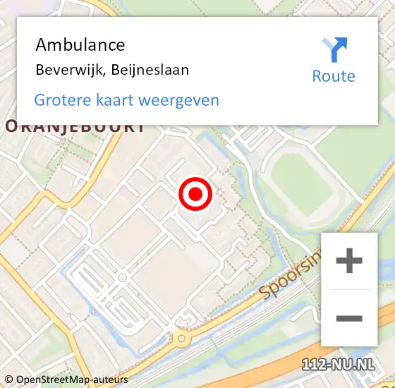 Locatie op kaart van de 112 melding: Ambulance Beverwijk, Beijneslaan op 24 september 2023 15:09