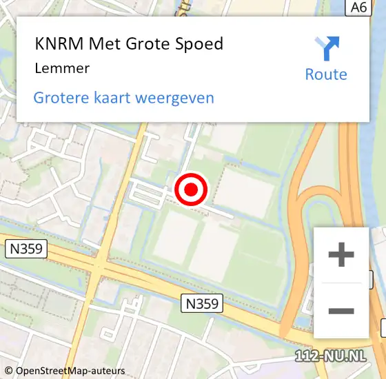 Locatie op kaart van de 112 melding: KNRM Met Grote Spoed Naar Lemmer op 24 september 2023 15:48