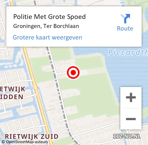 Locatie op kaart van de 112 melding: Politie Met Grote Spoed Naar Groningen, Ter Borchlaan op 24 september 2023 16:39