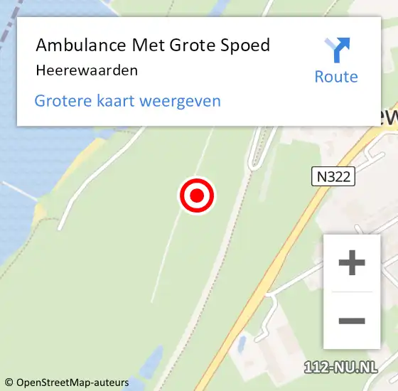 Locatie op kaart van de 112 melding: Ambulance Met Grote Spoed Naar Heerewaarden op 24 september 2023 17:02