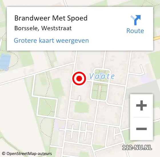 Locatie op kaart van de 112 melding: Brandweer Met Spoed Naar Borssele, Weststraat op 24 september 2023 17:07