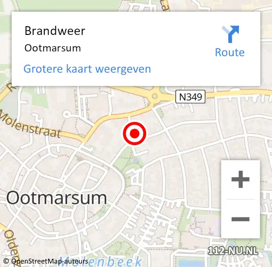 Locatie op kaart van de 112 melding: Brandweer Ootmarsum op 24 september 2023 17:27