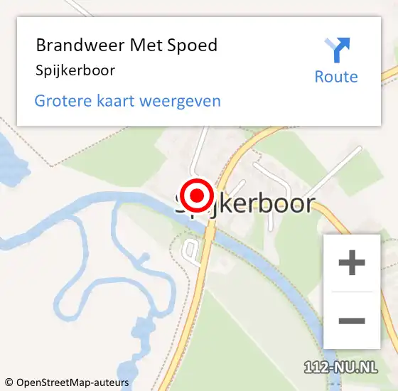 Locatie op kaart van de 112 melding: Brandweer Met Spoed Naar Spijkerboor op 9 september 2014 11:01