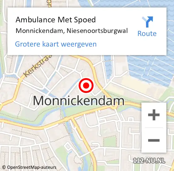 Locatie op kaart van de 112 melding: Ambulance Met Spoed Naar Monnickendam, Niesenoortsburgwal op 24 september 2023 17:38