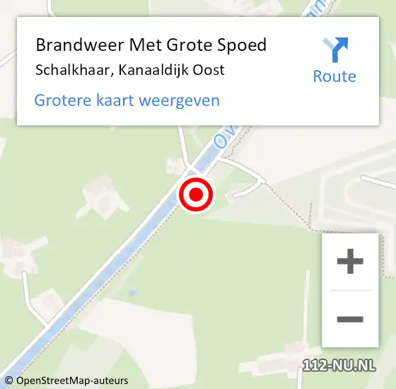 Locatie op kaart van de 112 melding: Brandweer Met Grote Spoed Naar Schalkhaar, Kanaaldijk Oost op 24 september 2023 17:43