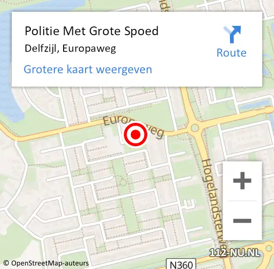 Locatie op kaart van de 112 melding: Politie Met Grote Spoed Naar Delfzijl, Europaweg op 24 september 2023 18:15