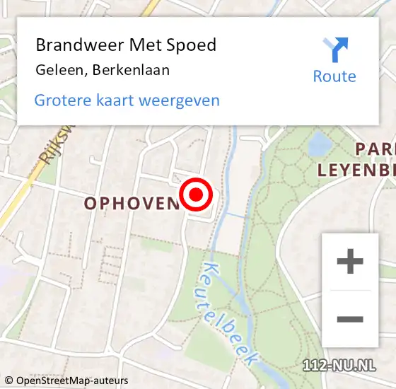 Locatie op kaart van de 112 melding: Brandweer Met Spoed Naar Geleen, Berkenlaan op 24 september 2023 18:25