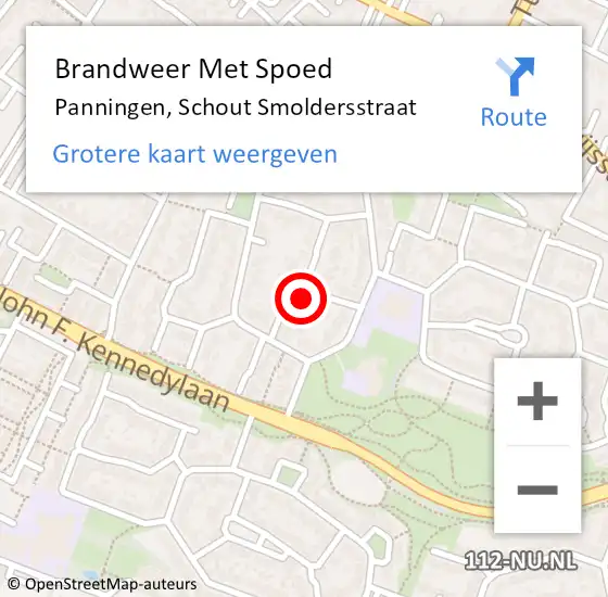 Locatie op kaart van de 112 melding: Brandweer Met Spoed Naar Panningen, Schout Smoldersstraat op 24 september 2023 19:20