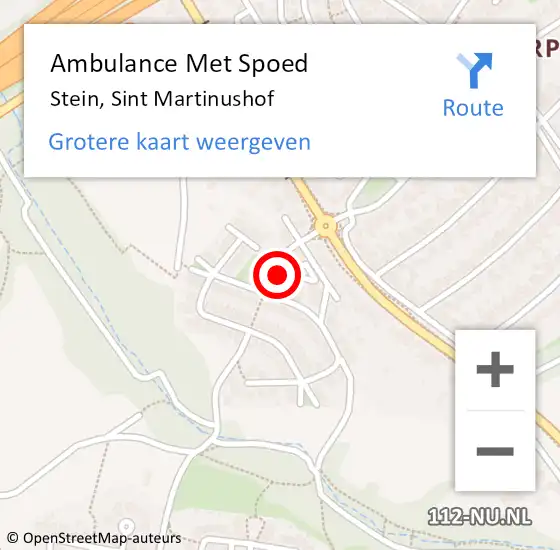 Locatie op kaart van de 112 melding: Ambulance Met Spoed Naar Stein, Sint Martinushof op 9 september 2014 11:15