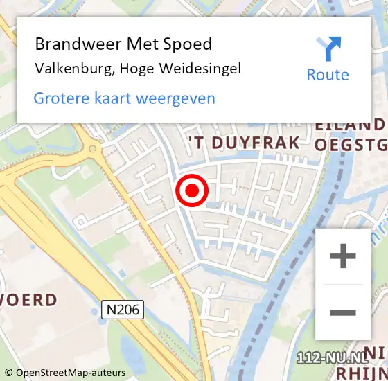 Locatie op kaart van de 112 melding: Brandweer Met Spoed Naar Valkenburg, Hoge Weidesingel op 24 september 2023 20:08