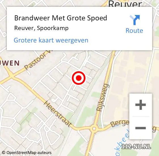 Locatie op kaart van de 112 melding: Brandweer Met Grote Spoed Naar Reuver, Spoorkamp op 24 september 2023 20:13