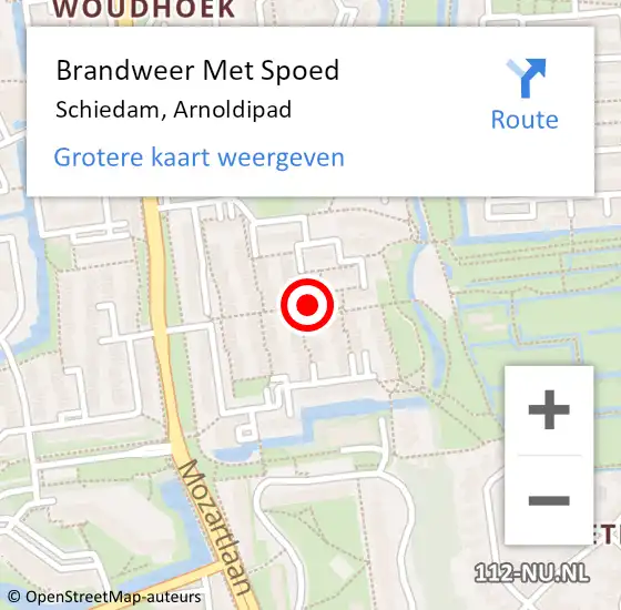 Locatie op kaart van de 112 melding: Brandweer Met Spoed Naar Schiedam, Arnoldipad op 24 september 2023 20:18