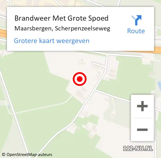 Locatie op kaart van de 112 melding: Brandweer Met Grote Spoed Naar Maarsbergen, Scherpenzeelseweg op 24 september 2023 21:34