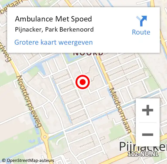 Locatie op kaart van de 112 melding: Ambulance Met Spoed Naar Pijnacker, Park Berkenoord op 25 september 2023 02:19