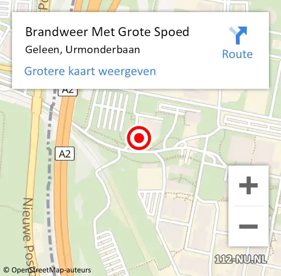 Locatie op kaart van de 112 melding: Brandweer Met Grote Spoed Naar Geleen, Urmonderbaan op 25 september 2023 03:21