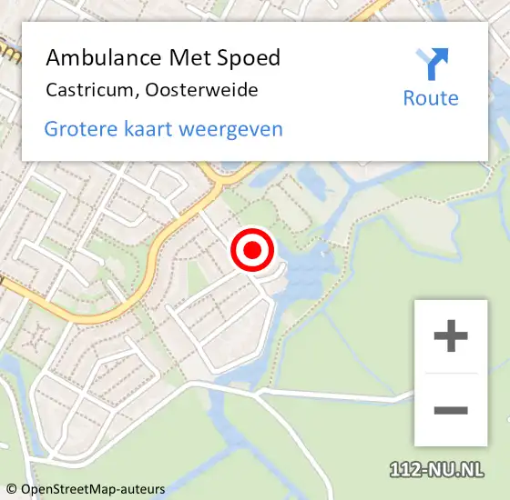 Locatie op kaart van de 112 melding: Ambulance Met Spoed Naar Castricum, Oosterweide op 25 september 2023 03:49