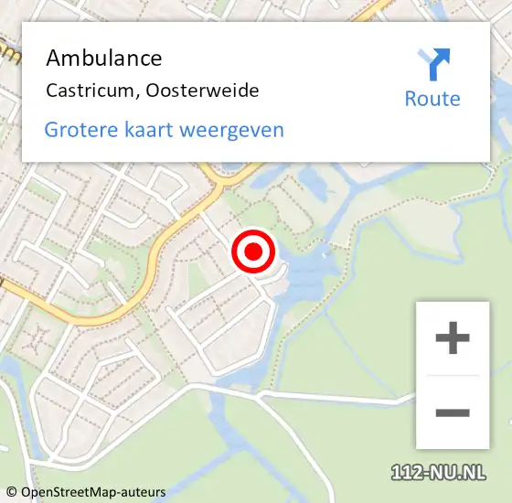 Locatie op kaart van de 112 melding: Ambulance Castricum, Oosterweide op 25 september 2023 03:51