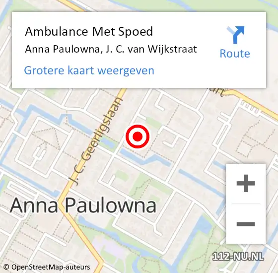 Locatie op kaart van de 112 melding: Ambulance Met Spoed Naar Anna Paulowna, J. C. van Wijkstraat op 25 september 2023 06:05