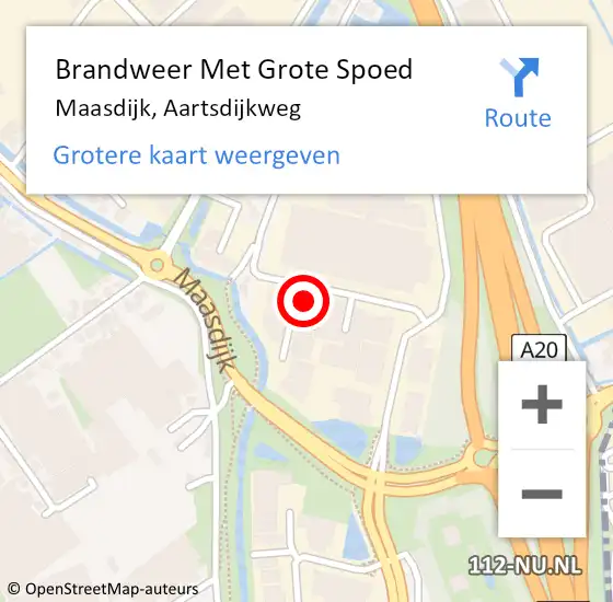 Locatie op kaart van de 112 melding: Brandweer Met Grote Spoed Naar Maasdijk, Aartsdijkweg op 25 september 2023 06:06