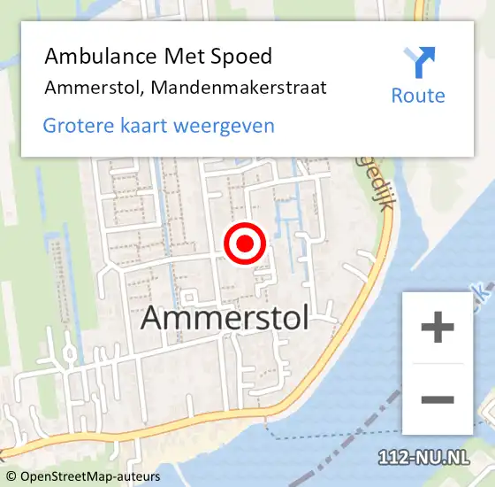 Locatie op kaart van de 112 melding: Ambulance Met Spoed Naar Ammerstol, Mandenmakerstraat op 25 september 2023 06:34