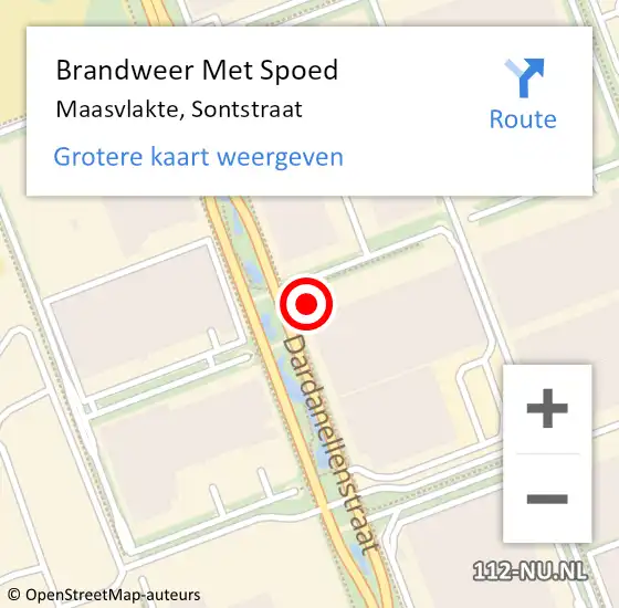 Locatie op kaart van de 112 melding: Brandweer Met Spoed Naar Maasvlakte, Sontstraat op 25 september 2023 06:54