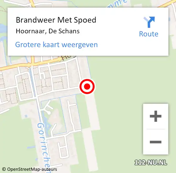 Locatie op kaart van de 112 melding: Brandweer Met Spoed Naar Hoornaar, De Schans op 25 september 2023 07:30