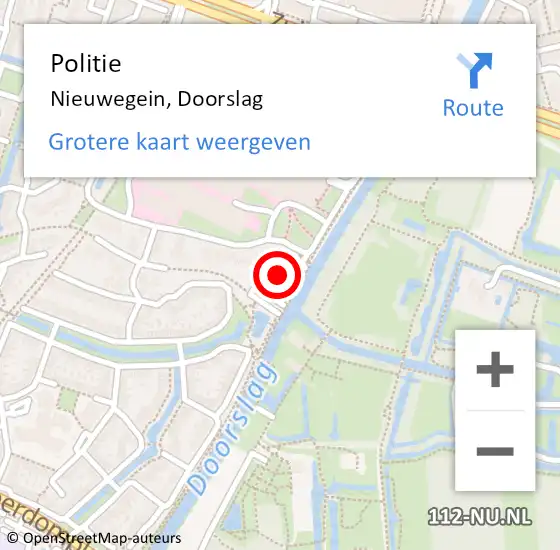 Locatie op kaart van de 112 melding: Politie Nieuwegein, Doorslag op 25 september 2023 09:15