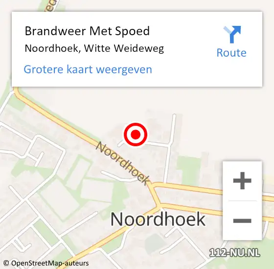 Locatie op kaart van de 112 melding: Brandweer Met Spoed Naar Noordhoek, Witte Weideweg op 9 september 2014 11:48