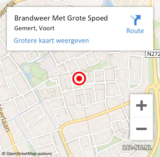 Locatie op kaart van de 112 melding: Brandweer Met Grote Spoed Naar Gemert, Voort op 25 september 2023 09:55