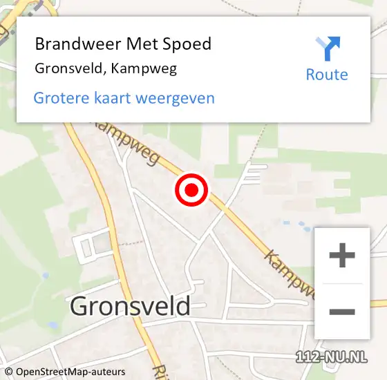 Locatie op kaart van de 112 melding: Brandweer Met Spoed Naar Gronsveld, Kampweg op 25 september 2023 10:05