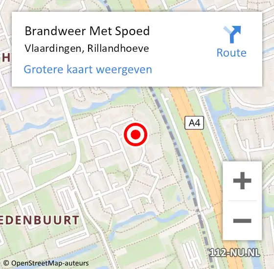 Locatie op kaart van de 112 melding: Brandweer Met Spoed Naar Vlaardingen, Rillandhoeve op 25 september 2023 11:03