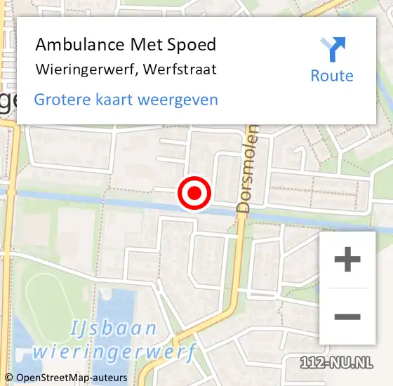 Locatie op kaart van de 112 melding: Ambulance Met Spoed Naar Wieringerwerf, Werfstraat op 25 september 2023 11:34