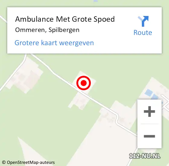 Locatie op kaart van de 112 melding: Ambulance Met Grote Spoed Naar Ommeren, Spilbergen op 9 september 2014 12:16