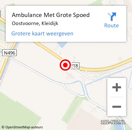 Locatie op kaart van de 112 melding: Ambulance Met Grote Spoed Naar Oostvoorne, Kleidijk op 25 september 2023 13:39
