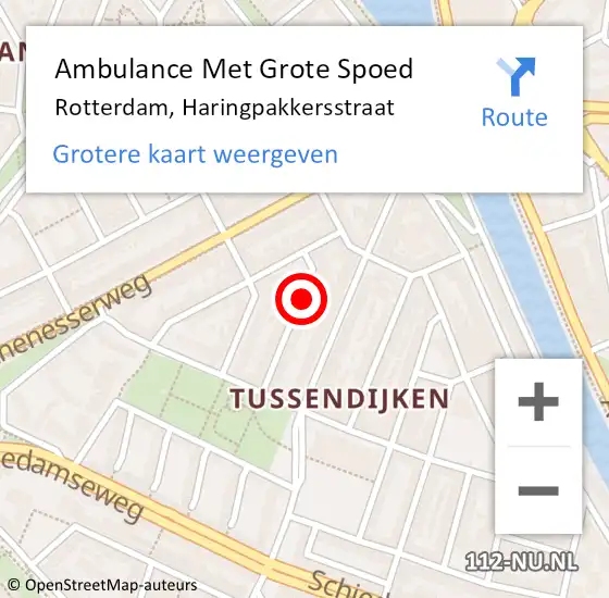 Locatie op kaart van de 112 melding: Ambulance Met Grote Spoed Naar Rotterdam, Haringpakkersstraat op 25 september 2023 14:04