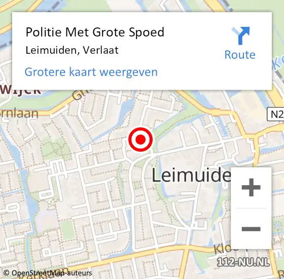 Locatie op kaart van de 112 melding: Politie Met Grote Spoed Naar Leimuiden, Verlaat op 25 september 2023 14:35