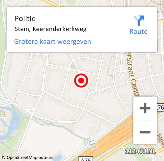 Locatie op kaart van de 112 melding: Politie Stein, Keerenderkerkweg op 25 september 2023 15:04