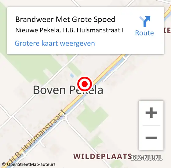 Locatie op kaart van de 112 melding: Brandweer Met Grote Spoed Naar Nieuwe Pekela, H.B. Hulsmanstraat I op 25 september 2023 16:03