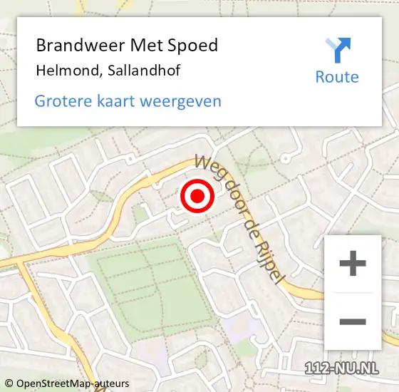 Locatie op kaart van de 112 melding: Brandweer Met Spoed Naar Helmond, Sallandhof op 25 september 2023 16:38