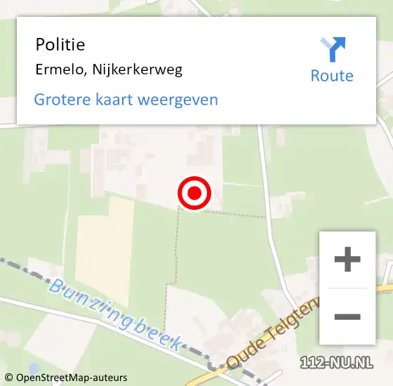 Locatie op kaart van de 112 melding: Politie Ermelo, Nijkerkerweg op 25 september 2023 16:45