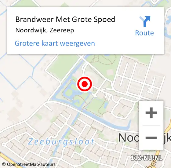 Locatie op kaart van de 112 melding: Brandweer Met Grote Spoed Naar Noordwijk, Zeereep op 25 september 2023 17:06