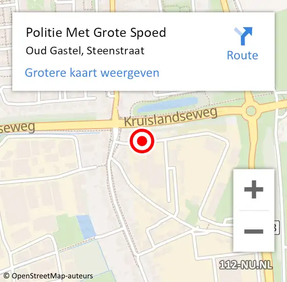 Locatie op kaart van de 112 melding: Politie Met Grote Spoed Naar Oud Gastel, Steenstraat op 25 september 2023 17:06