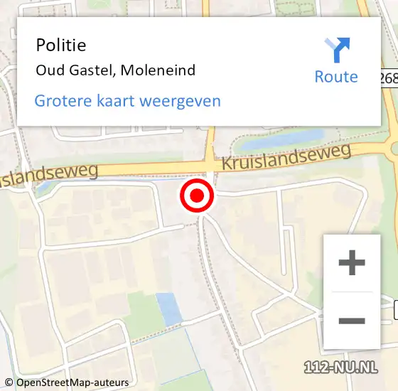 Locatie op kaart van de 112 melding: Politie Oud Gastel, Moleneind op 25 september 2023 17:06