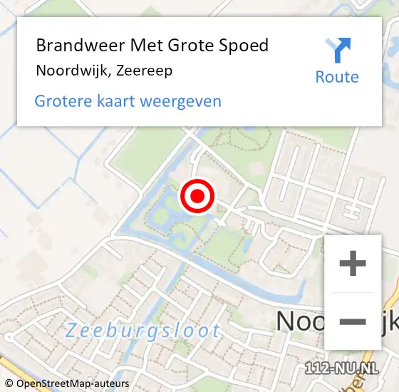 Locatie op kaart van de 112 melding: Brandweer Met Grote Spoed Naar Noordwijk, Zeereep op 25 september 2023 17:08