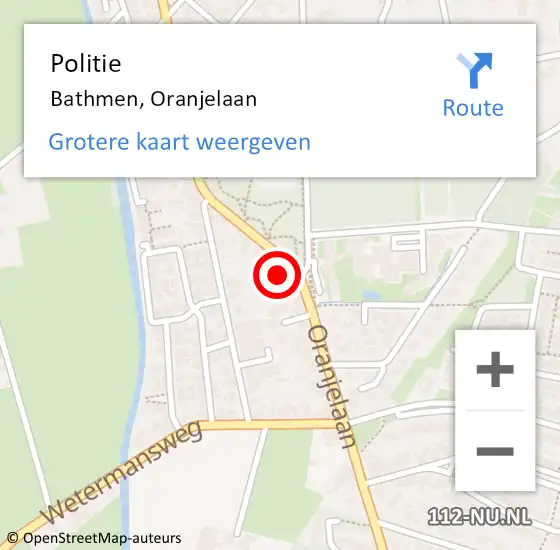 Locatie op kaart van de 112 melding: Politie Bathmen, Oranjelaan op 25 september 2023 18:30